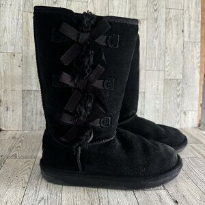 Koolaburra by Ugg Victoria boots Black Size 3 Faux Fur Lining Mid-calf